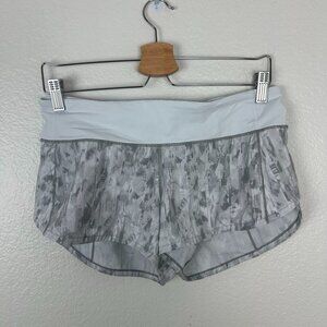 Lululemon Speed Up Short *2.5" 6 Swift Grey Printed Lined Athletic Activewear